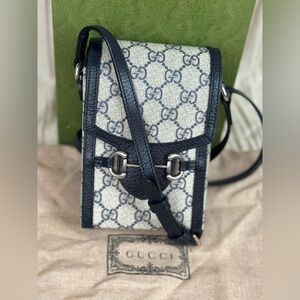 Gucci GG 1955 supreme monogram horse bit Crossbody bag made in Italy